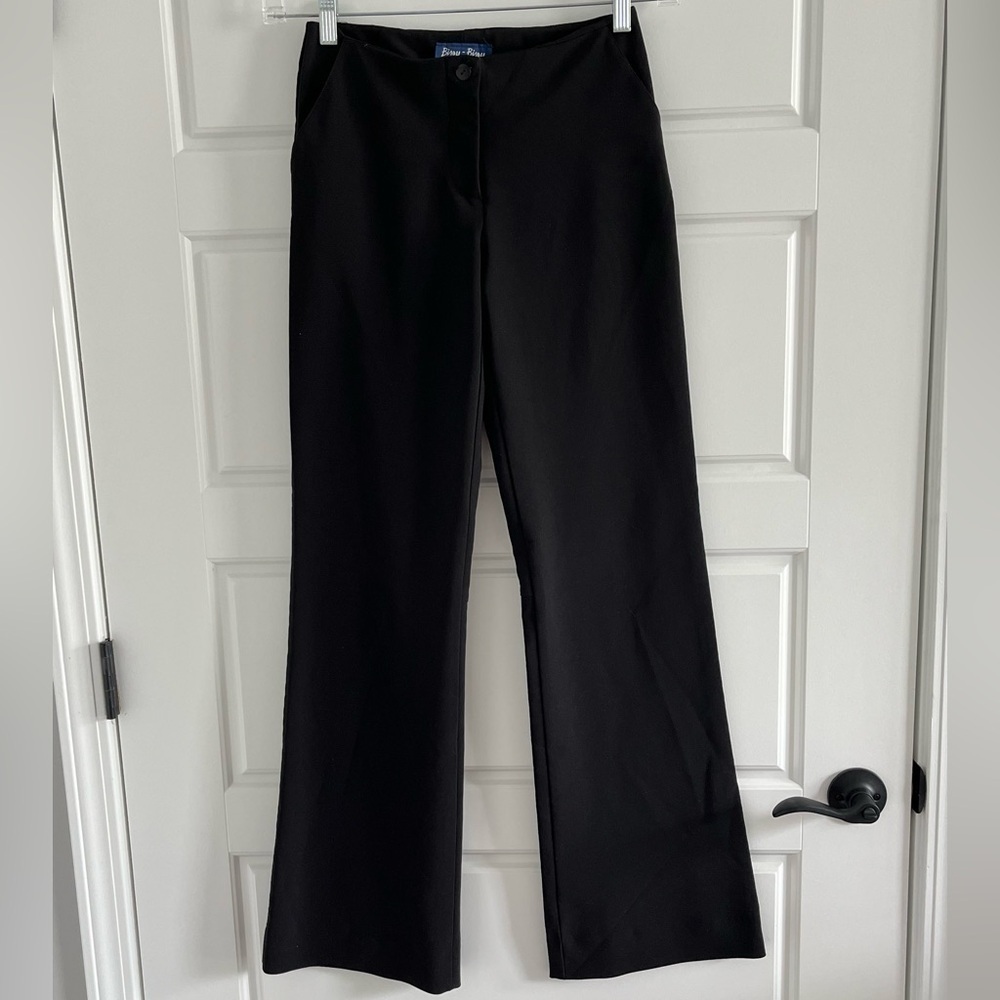 Bisou Bisou Vintage Y2K Black Slim Bootcut Pants Slacks Size 6 Mid Rise Stretch